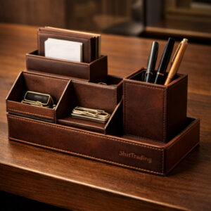 Signature Leather Desk Organizer